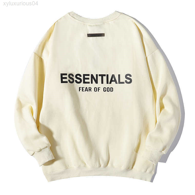 Dhstreetwears Hoodies Essentials Neck Drop Shoulder Back Plush Sweater Fashion Designer