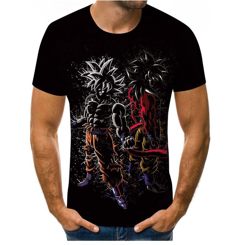 

Men's T-Shirts Printing Male Harajuku Solid Color Anime Character Goku Selling Short-sleeved 3D Printed And Women's T-shirtMen's, F459