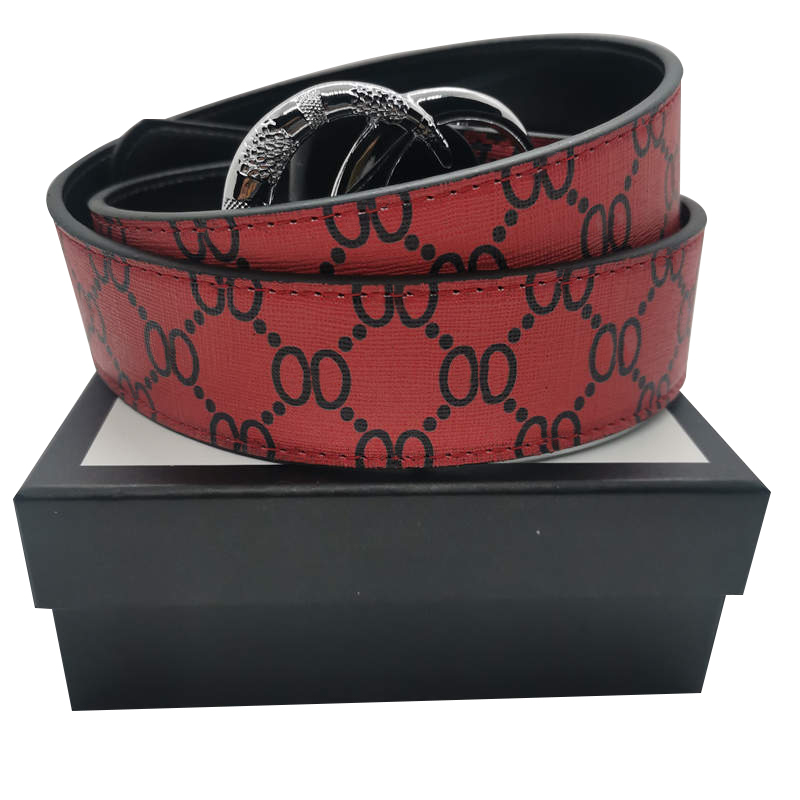 

Mens Designer Belts for men women Genuine Leather ladies jeans belt Black red white casual strap snake buckle wholesale cinturones, Belt and box