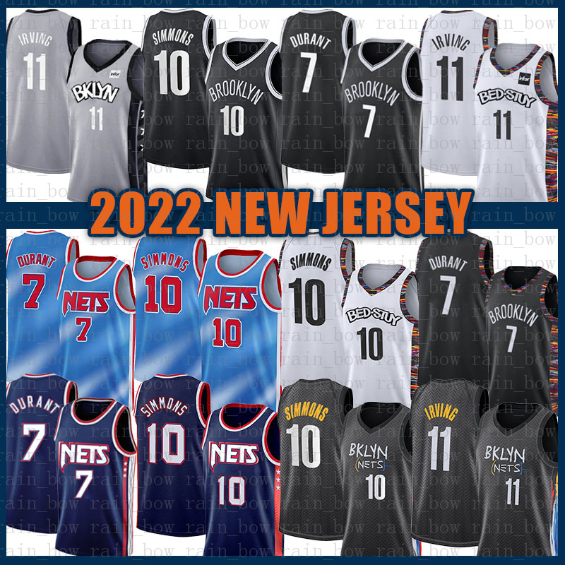 

Brooklyns Net Mens 11 72 Kevin Durant Ben Simmons Basketball Jersey 7 10 Kyrie Irving Biggie Champagne White, 2021 jersey
