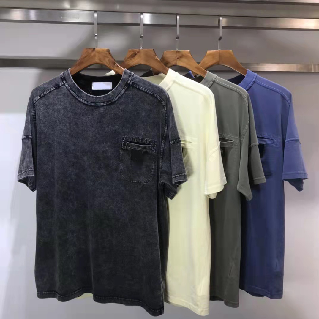 

2022 t shirts tops tee shirt short Men Shorts man mens CP topstoney stone konng gonng Casual island cotton loose leisure motion Beach run comfort Embroidered Badge, Black