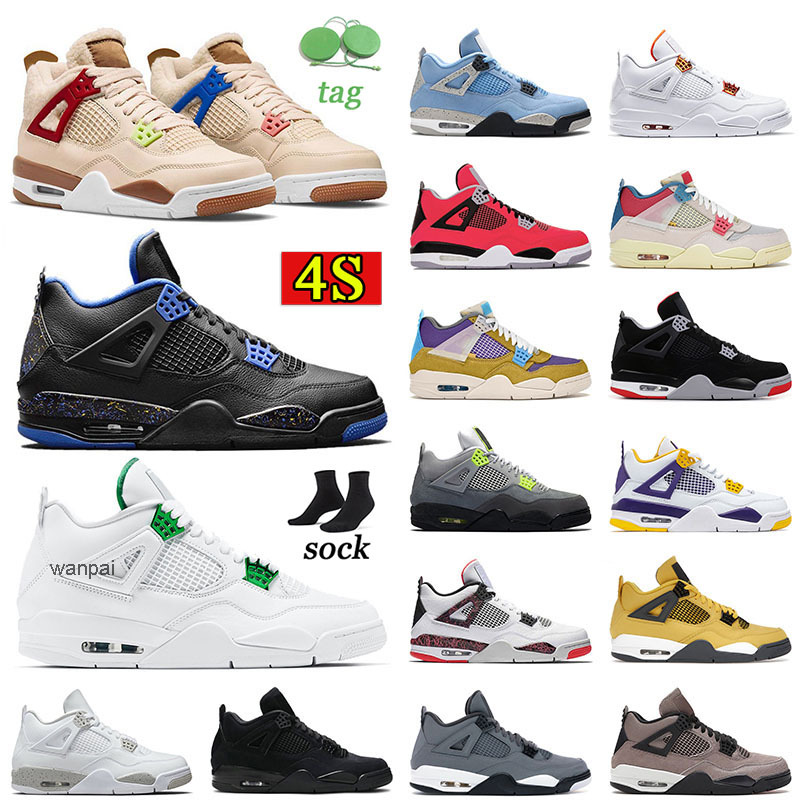 

Classic 4s metallic jumpman 4s green basketball shoes top qualiy leather mesh suede designer sneaker new fashion wild things wings gs, L12 40-47 taupe haze