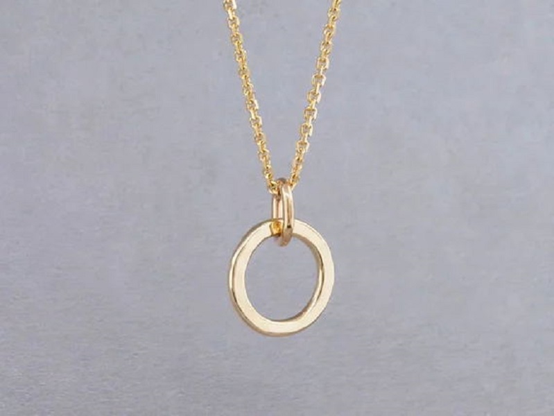 

30PCS Simple Thick Hoop Circle Necklace Outline Eternity Karma Open Hammered Geometric Circle Round Necklaces