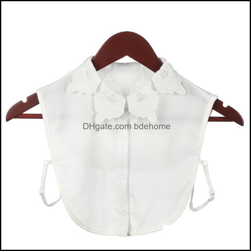 

Collar Necklace Necklaces Pendants Jewelry 1Pc Detachable Lapel Fake Ruffles Lace Cotton Shirt False Blouse Removable Half Ac Jllpat Drop De