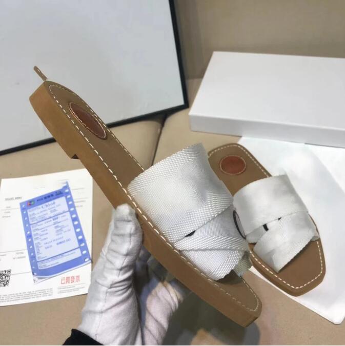 

2022 Women Slipper Cross Brand Canvas Slides Black White Flats Sandals Woody Slippers For Woman Shoes Designer Summer Flip Flop