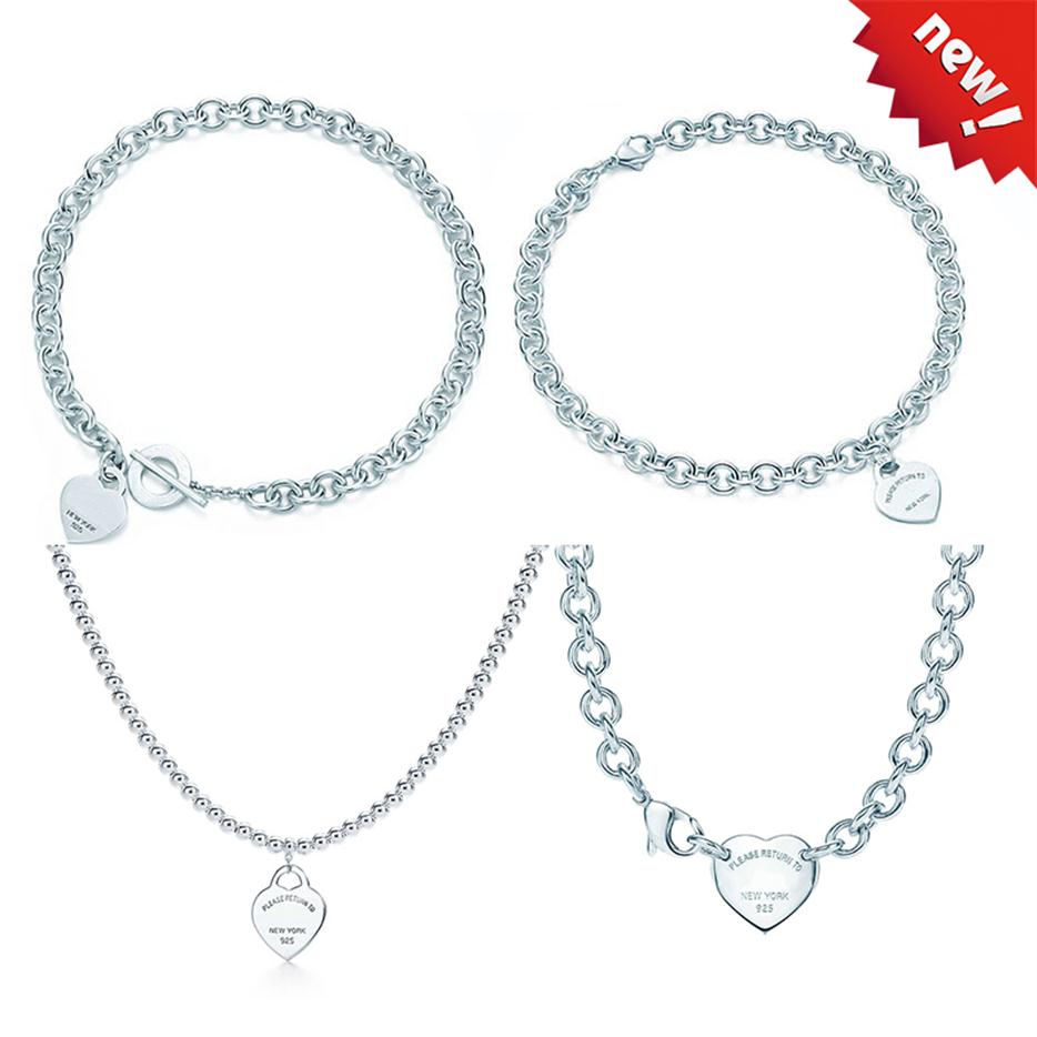 

Heart Shaped Cross Key 925 Sterling Silver Necklace Woman Jewelry Fashionable Simple Memorial Day Wedding Party Necklace272S