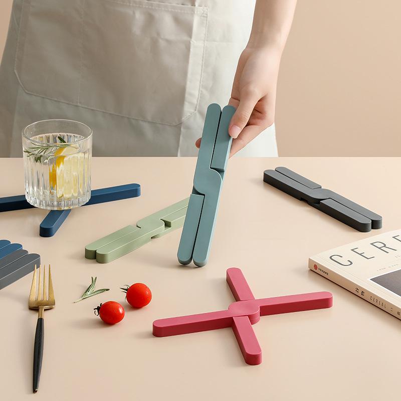 

Mats & Pads Collapsible X Type Heat Resistant Silicone Mat Drink Cup Coasters Non-slip Pot Holder Table Placemat Kitchen Accessories