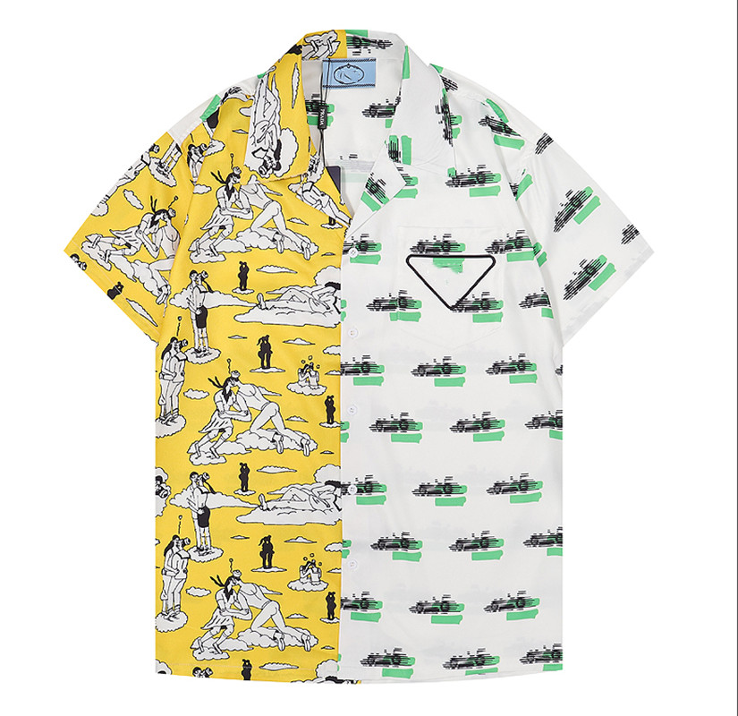 

2022 Style Men's Casual Shirts Plus Size printed grid New High Grade Light color print Cotton Printing Short Sleeve Round Neck Panel T-Shirt, Dust bag