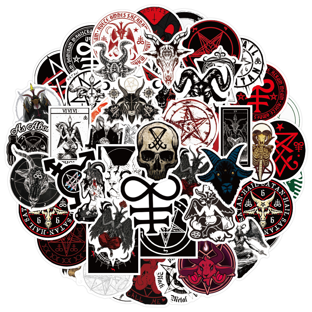 

50PCS Satanic Stickers Devil Stickers satan demon graffiti Sticker for DIY Luggage Laptop Skateboard, Multi colors