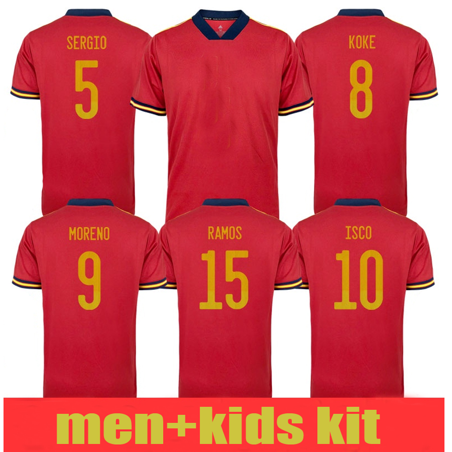 

2022 Spain soccer jersey PEDRI FERRAN TORRES MORATA GAVI football shirt Espana Camiseta 22 23 ALCACER SERGIO women men kids kit uniformes Fans Player version, 2022 2023 red home kit with socks