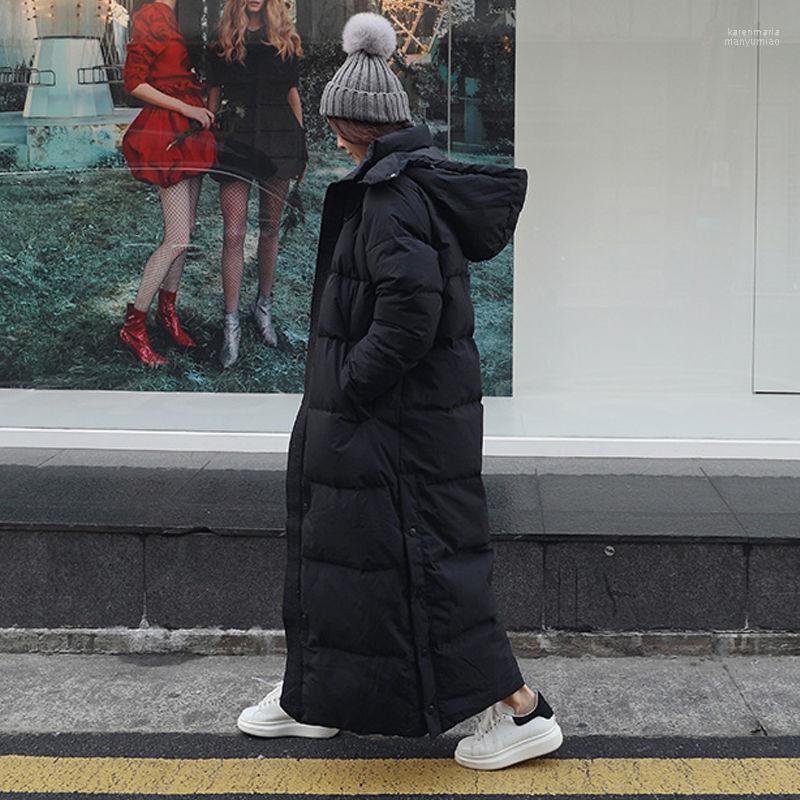 

Women' Down & Parkas Long Padded Jacket Women 2022 Fall/winter Warm Thick Black Female Hooged Loose Casual Mujer Outerwear Kare22