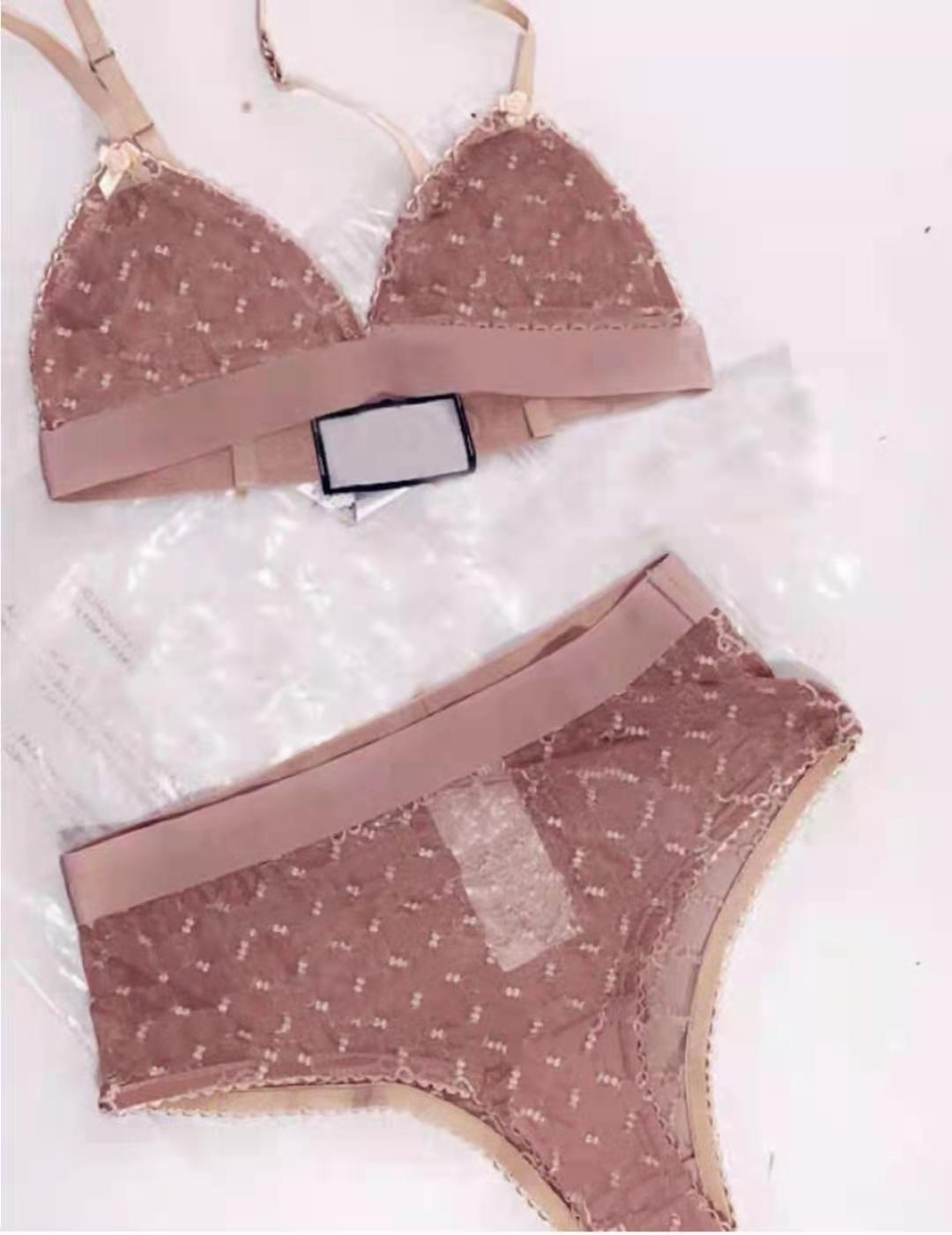 

women's Bras Sets Fashion Design Womens Bra Sets Sexy Gauze Lace Embroidery Spaghetti Strap Bustier Vest And Shorts Panties Twinset Lingerie, Black mix pink