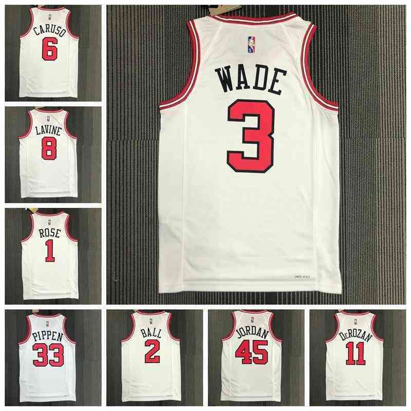 

75th Men' Basketball Jerseys Lavine White 0 Valentine 45 Dotson Temple Markkanen 24 Vucevic 9 Williams Young Chicago Jersey