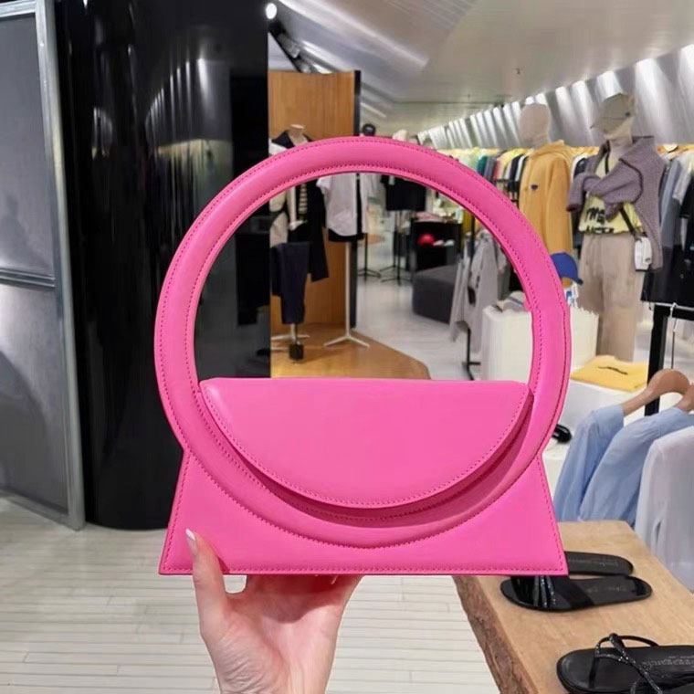 

French Round shoulder bag Genuine Leather Hand Crossbody Underarm lady Bags Designer Shaped Bag evening party clutch wallet with box women handbag, Yellow