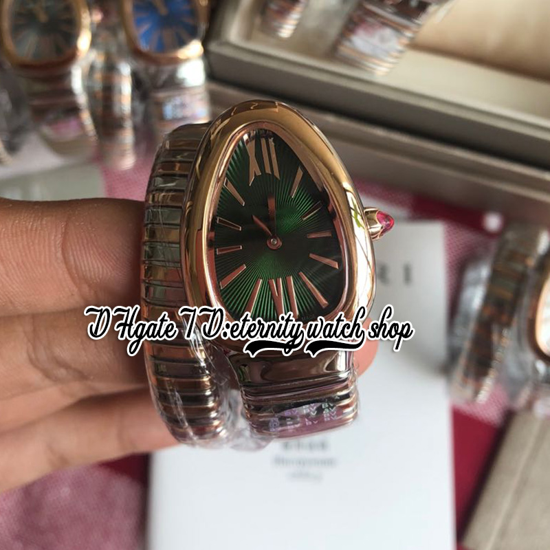 

2022 BVF bv102493 102493 Swiss Quartz Movement Womens Watch 35MM Green Dial Rose Gold Silver Two tone Long Winding Bracelet eternity Fashion Lady Watches Watches, Watch waterproof production cost