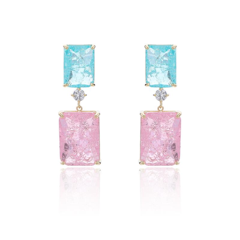 

Dangle & Chandelier Grade Cubic Zircon CZ Square Earrings Crystals Drop Earring For Bride Women Girl Birthday Party Jewelry CE11058Dangle