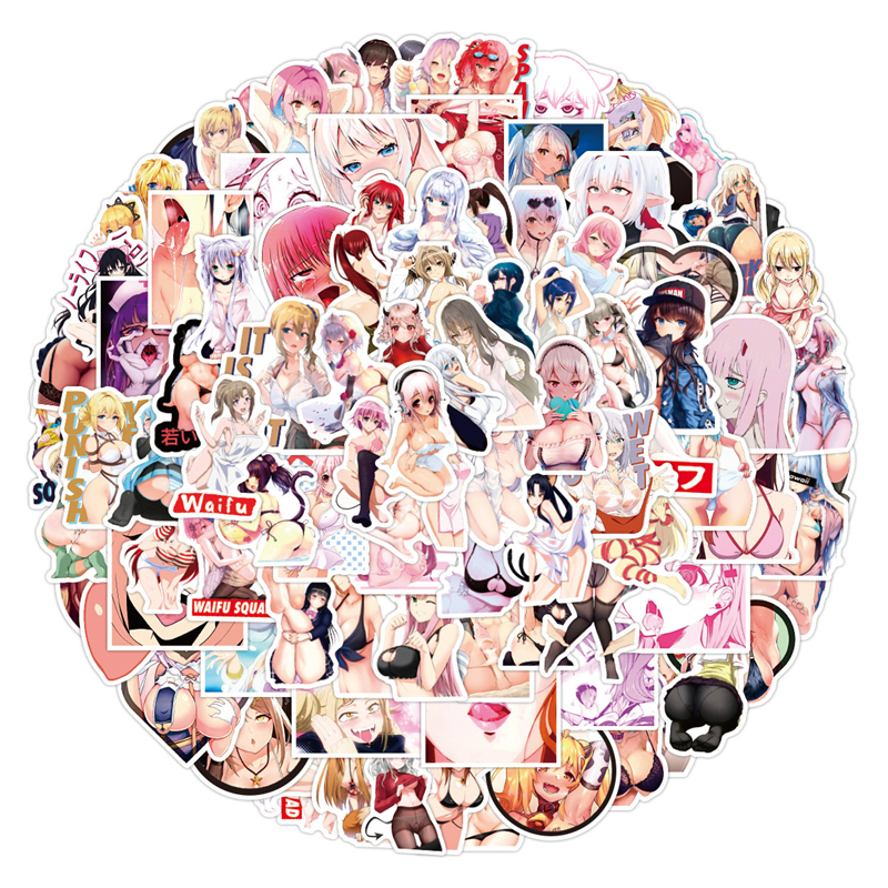 

50pcs Hentai Stickers Sexy Girl Cartoon Pattern Sticker Pack for Laptop Skateboard Motorcycle Decals, Multi colors
