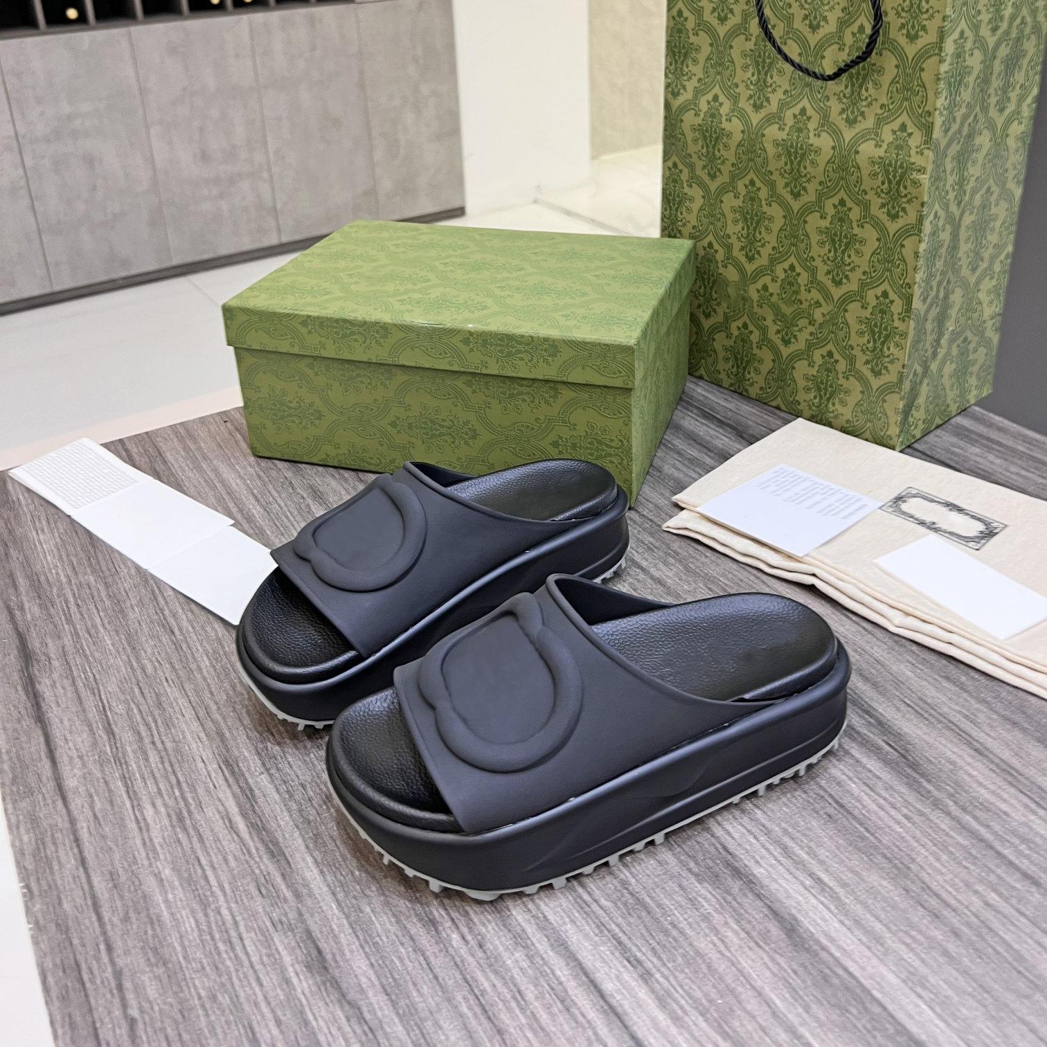

2022 Designer slipper women's platform slipper rubber slippers anti slip sandal thick bottom slide men's classic sandals fashion g solid