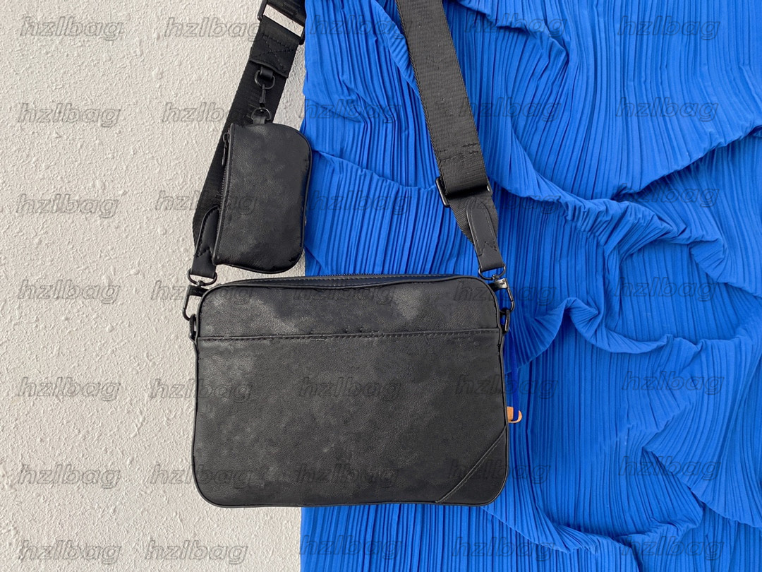 

M46104 Duo Messenger Bag Anthracite Gray Monograms Shadow Leather Mens Designer 2 Sets Crossbody Purse With Removable Coin, Color 01
