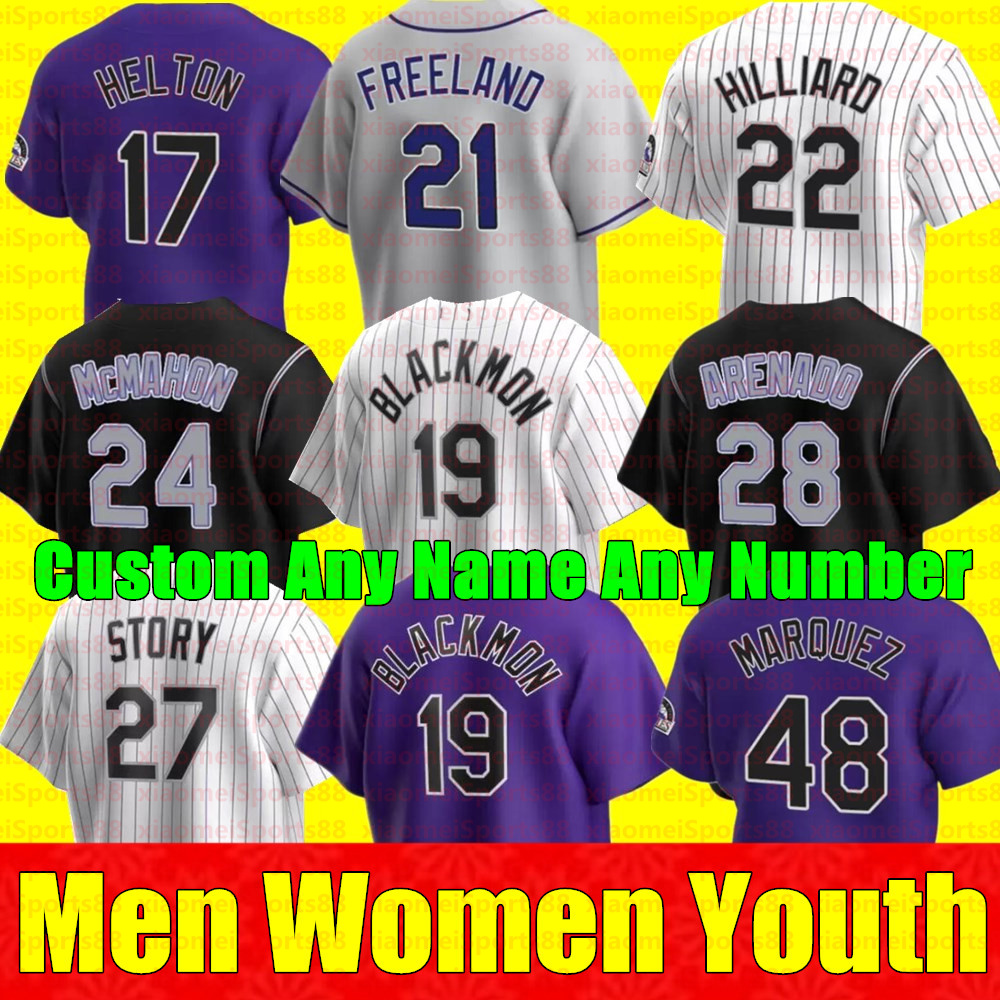

Top New Men Women youth kids 2021 Baseball Jerseys NOLAN ARENADO TREVOR STORT CHARLIE BLACKMON COLORADO DAVID DAHL DANIEL MURPHY ROCKIES IAN DESMOND jersey, As shown in illustration