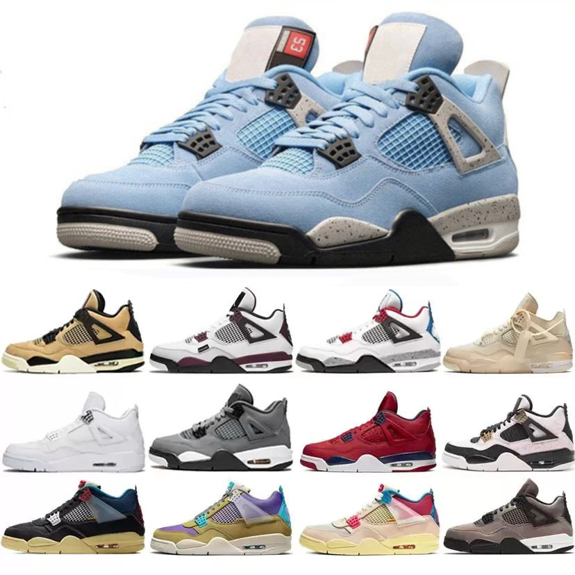 

2022 University Blue Jumpman 4 4S Men's Basketball Shoes Hot Lava White Guava Ice Oreo sail Black metal Purple cat Breed Flash Cactus Jack Men's and women's sneakers, Beige