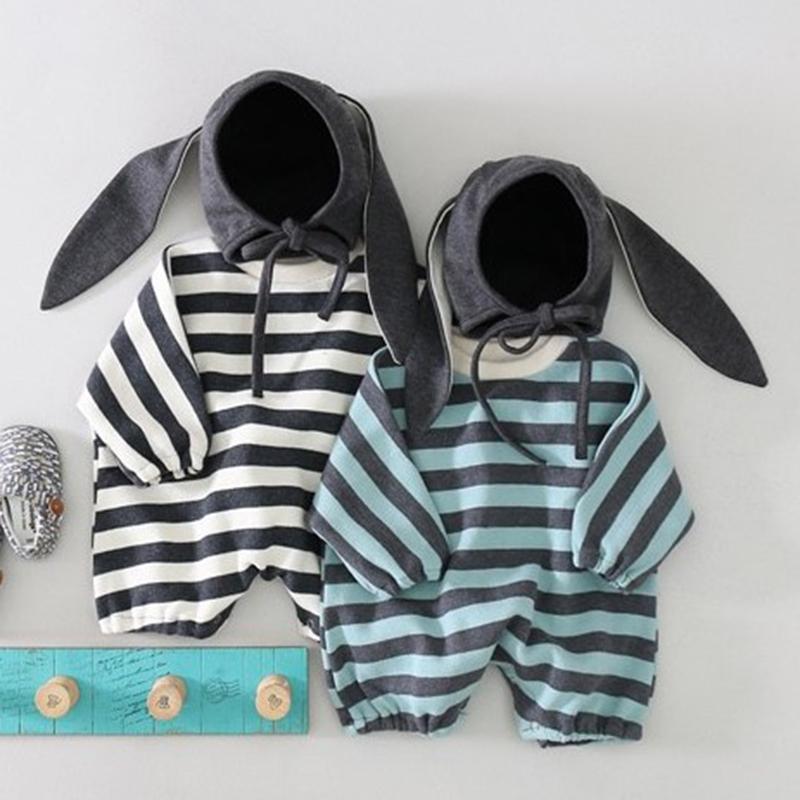 

Jumpsuits Spring Infant Baby Boys Girls Stripe Rompers Long Sleeve Autumn Born ClothesJumpsuits, Albb067 green