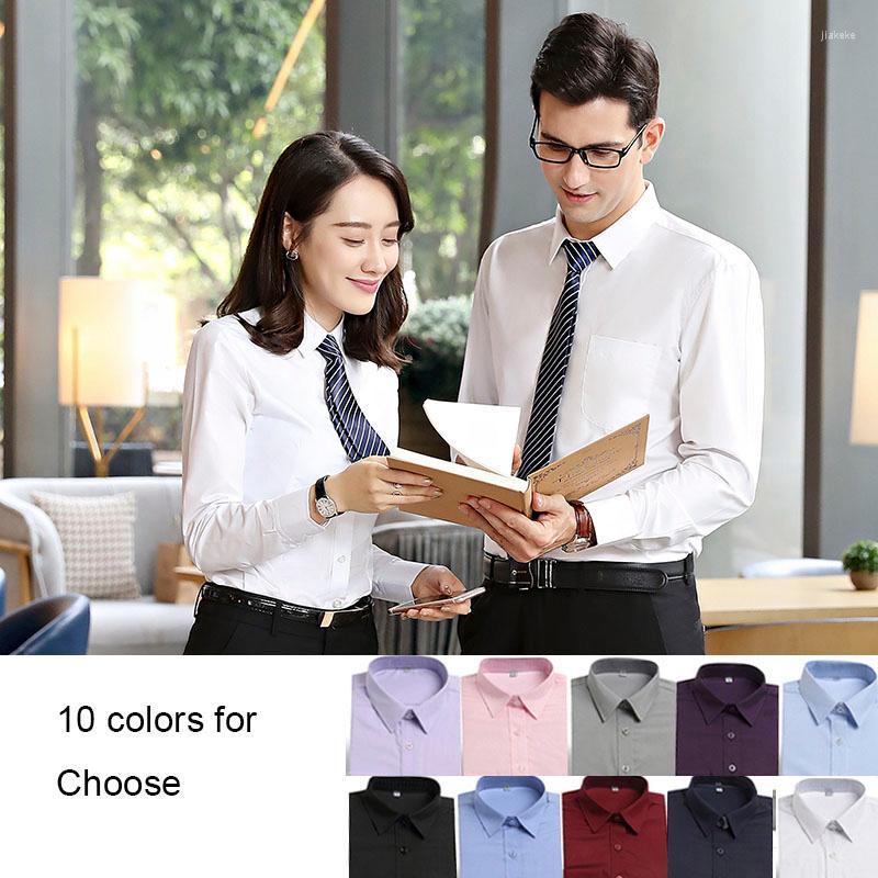 Hommes Chemises Habillées Hommes Femmes Chemise Formelle Blanc Violet Noir À Manches Longues Pour Les Affaires Porter Bureau Vendeurs Blouse