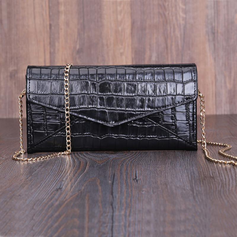 

Evening Bags Women Luxury Handbags Messenger Bag Cover Clutch Girls Fashion Shoulder Ladies Genuine Leather HandbagsEvening, Black