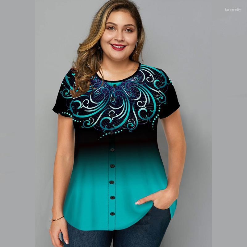 

Women's Plus Size T-Shirt Big 6XL Summer Woman Loose Short Sleeve Gradient Printed Tshirts Female Women Clothing Large TopsWomen's Jasp22, Gray