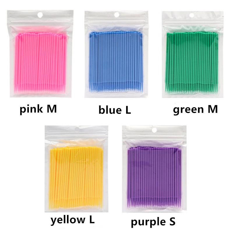 

Sponges Applicators & Cotton 5colors 500pcs Disposable MicroBrush Eyelashes Extension Individual Lash Removing Swab Micro Brush For Eyelash