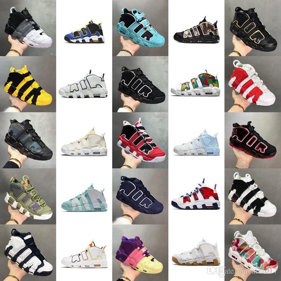 

96 More Mens Women Basketball Shoes Uptempos Scottie Tri-Color Pippens Total White Sunset Multi-Color Black Bulls Hoop Pack University Blue Trainers Sneakers us5.5-11