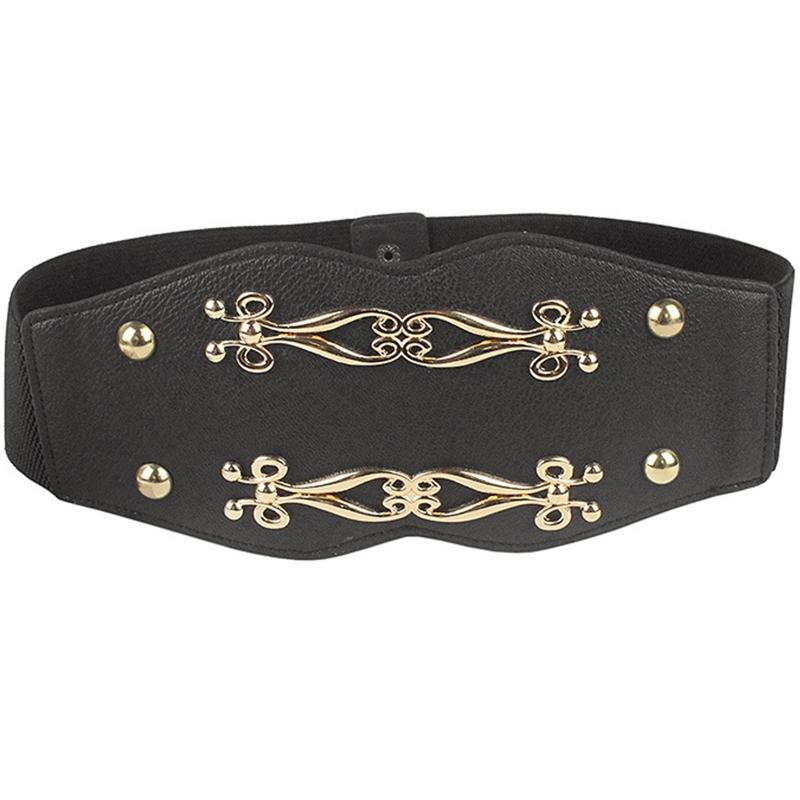 

Belts Elastic Corset Belt Shaping Girdles Woman Waist Clips For Dresses Waistband Wide Dress Decorative DropBelts, Black