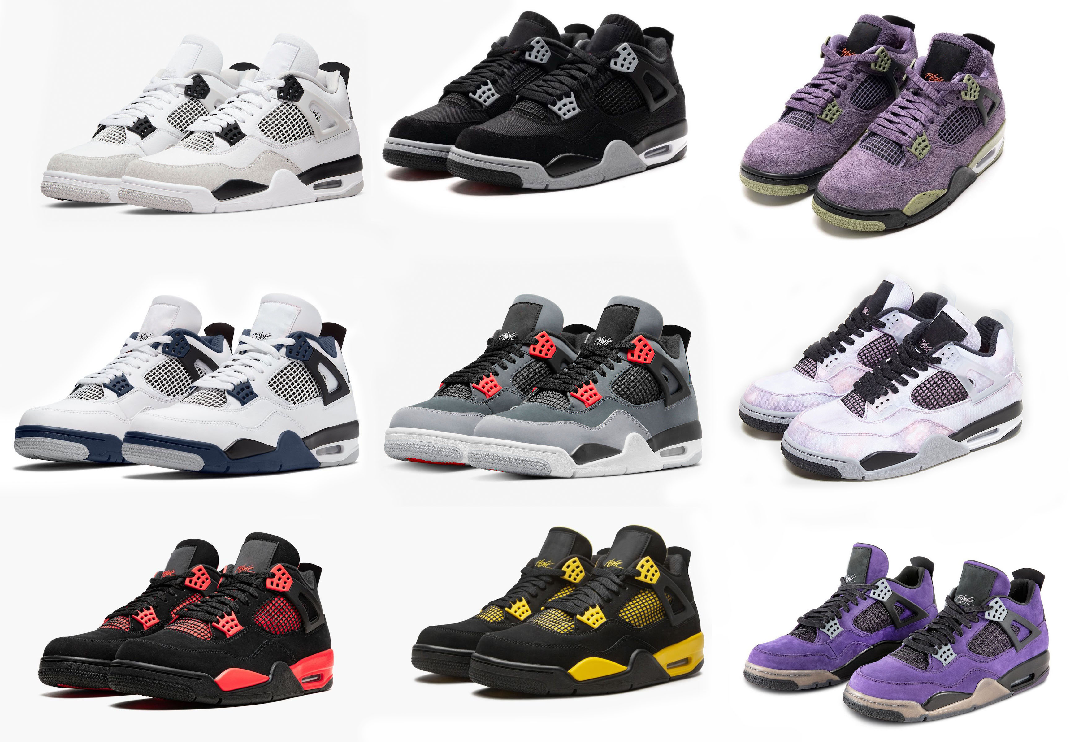 

Air Authentic 4 Military Black Basketball Shoes 4S Black Canvas Sneakers Canyon Purple Infrared Midnight Navy Zen Master Retro Men Athletic Sports Shoess With Box, Customize