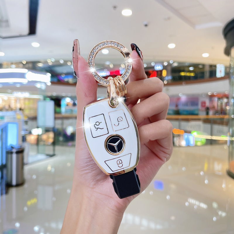 Suitable for Mercedes-Benz key cover C-class E-class S-class cla200 C260L CLB200 net red car key protective shell-image-763743524