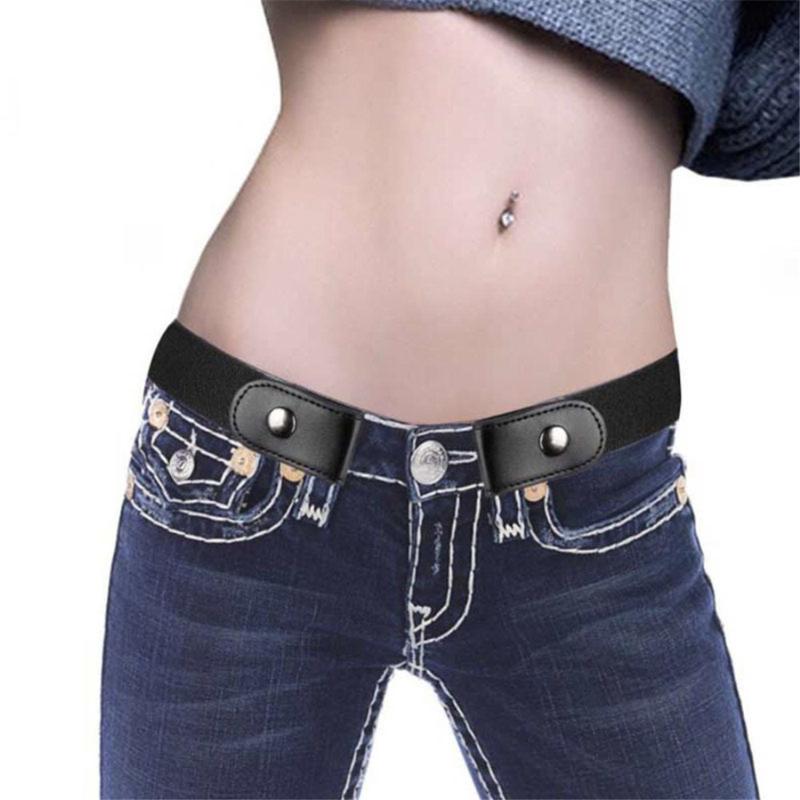 

Belts Invisible For Women Buckle-Free Waist Jeans Pants No Buckle Stretch Elastic Belt Men's Causal FashionBelts, Beige