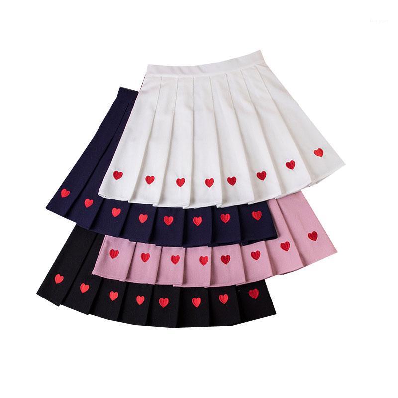 

High Waist A-Line Women Pleated Skirt Sweet Cute Ladies Girls Dance Mini Skirts Sailor Solid Fashion Summer, Random