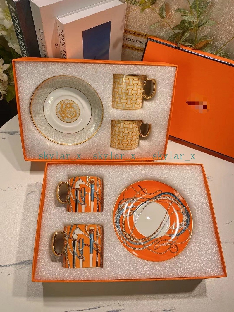 Tasse à café et soucoupe en porcelaine de style européen de luxe léger tasses en céramique mosaïque verres