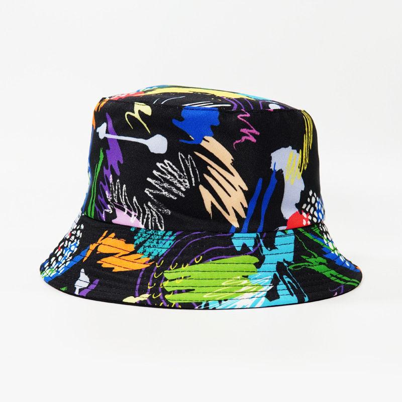 

Berets Cotton Graffiti Print Bucket Hat Fisherman Outdoor Travel Sun Cap Hats For Men And Women 383, Style 3