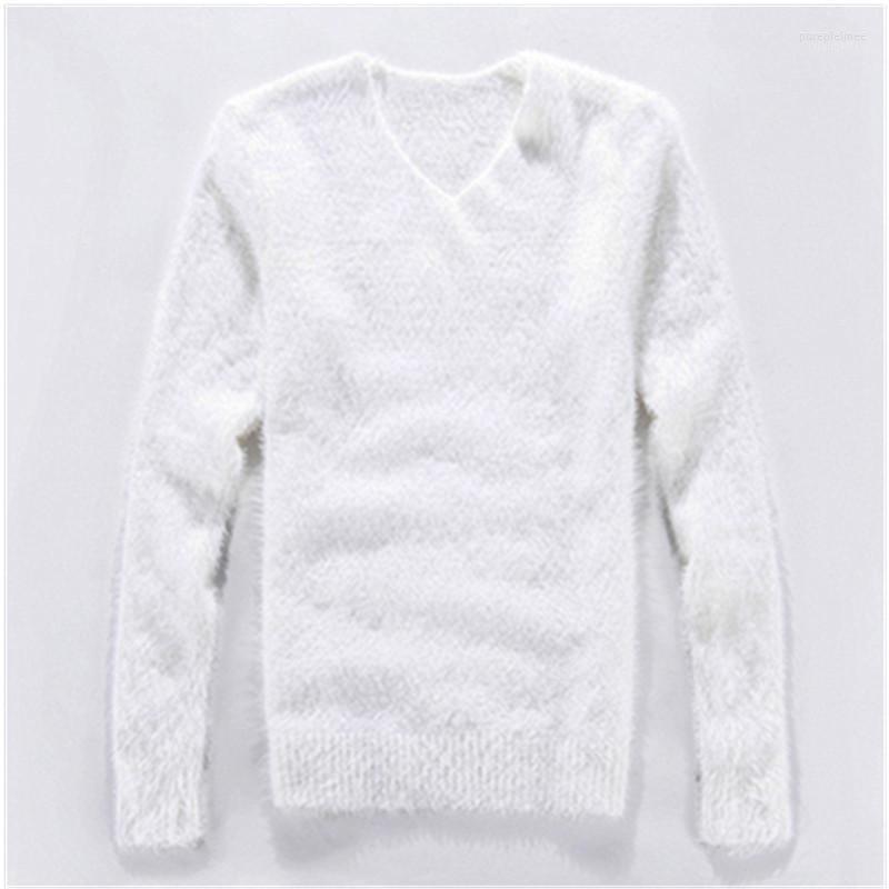 

Winter V-neck Mens Sweaters Long-sleeved Fashion Casual Sweater Men Slim Design White Blue Gray Red 3xl Men's
