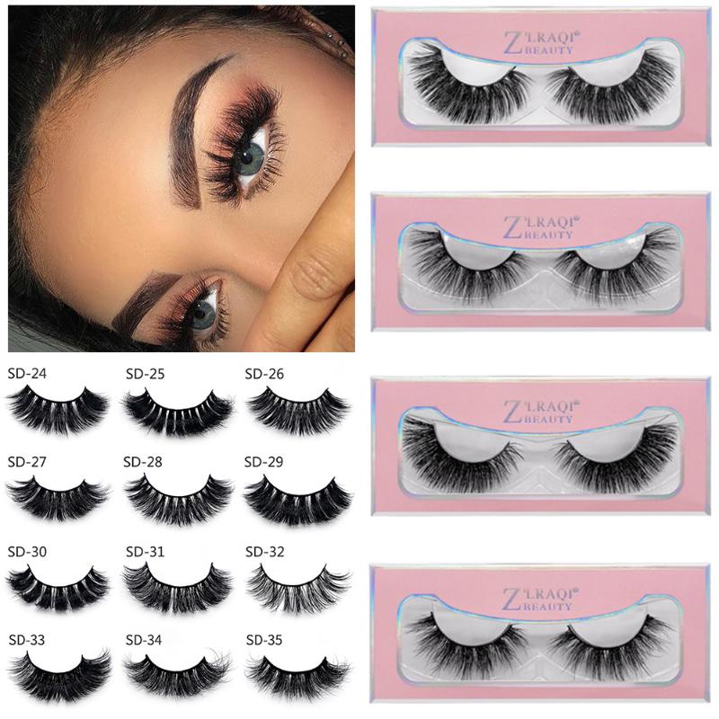 

False Eyelashes 1 Pair 25mm Extra Length 100% Mink Eye Lashes 3D Big Volumn Crisscross Beauty Eyelash Handmade Extension Makeup Tools