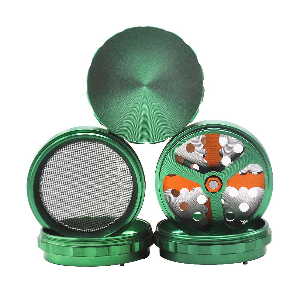 Smoking Accessories Aluminum Smoke herb grinder 4 Piece wee Grinder dab nail bong-image-793642790