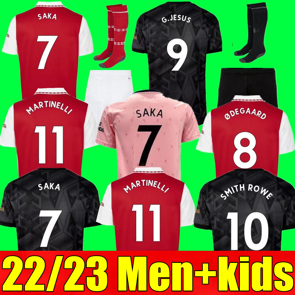 

New 22 23 PEPE SAKA soccer jersey home away 3rd Gunners MARTINELLI ODEGAARD THOMAS WILLIAN NICOLAS TIERNEY ARSENAlS SMITH ROWE 2022 2023 football shirt Men Kids kit, Adult away+league patch