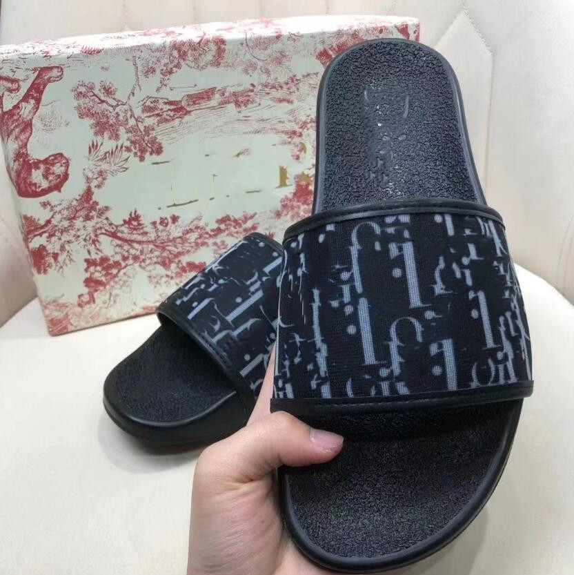 

Designer Slippers men women slides Summer Cool Beach Luxury slide with original box dust bag platform shoes Fashion floral leather rubbers, 02