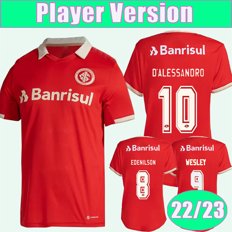 

22 23 Internacional Mens Player Version Soccer Jerseys TAISON D'Alessandro EDENILSON Home Red Away White Football Shirt R.DOURADO WESLEY A. PATRICK Short Sleeve, Qy9391 22 23 home no patch