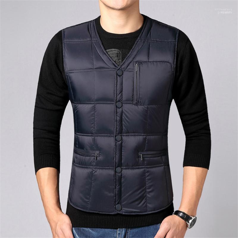 

Men's Down & Parkas 2022 Vests Jacket Autumn Winter Warm Thick White Duck Vest Coat Male Short Waistcoat Outwear Plus Size AB6431 Phin22, Coffee