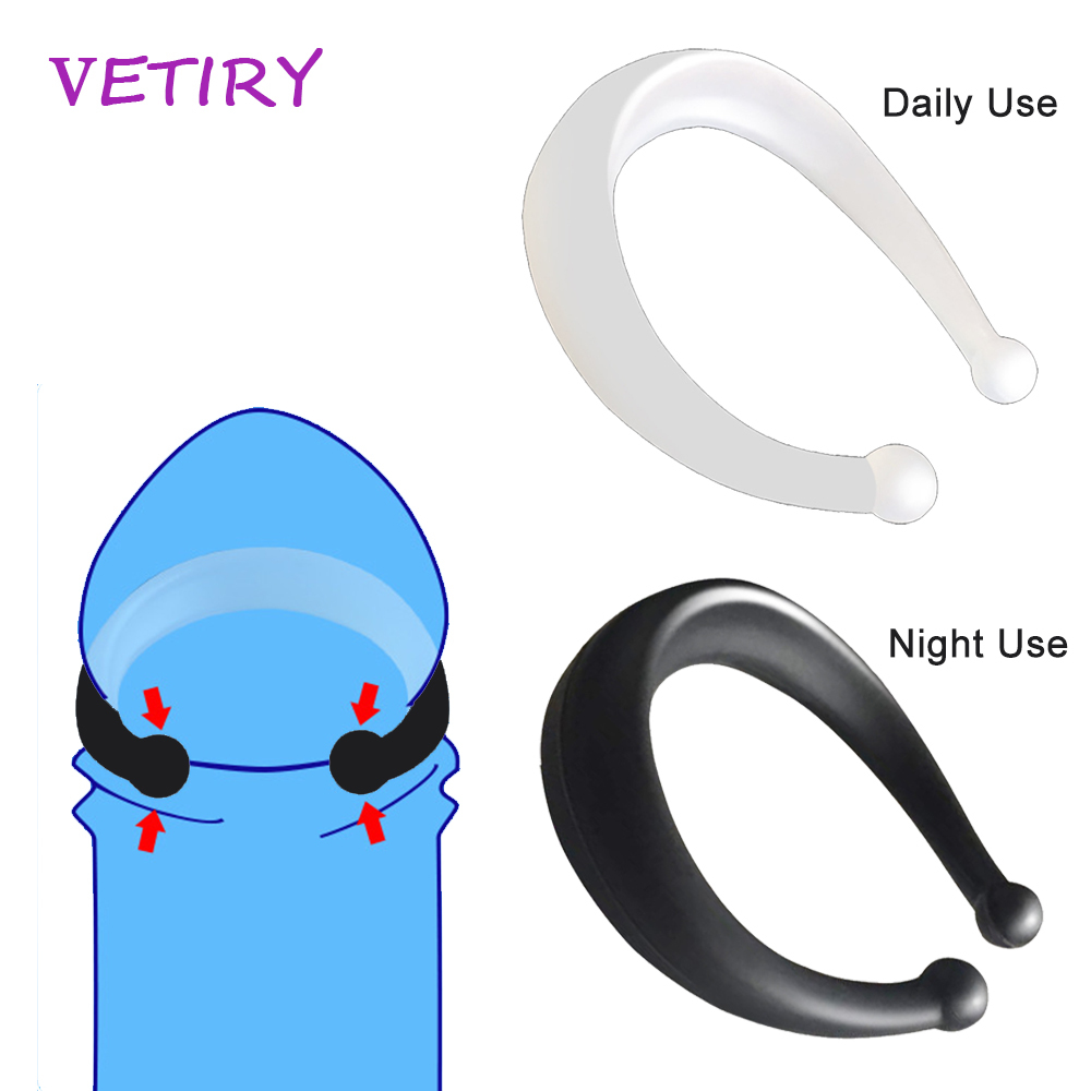 2 pièces/ensemble jouets sexy pour hommes mâle prépuce correcteur anneau de résistance pénis s retarder l'éjaculation quotidien/nuit coq Silicone