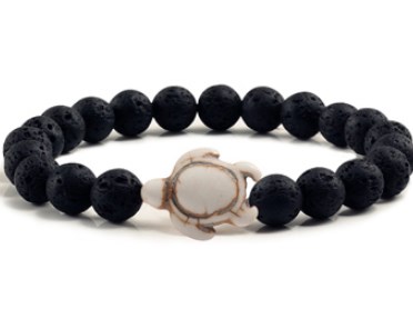 

Fashion Strands Natural Stone volcanic stone green red blue turquoise turtle adjusted Bracelet elastic ehs