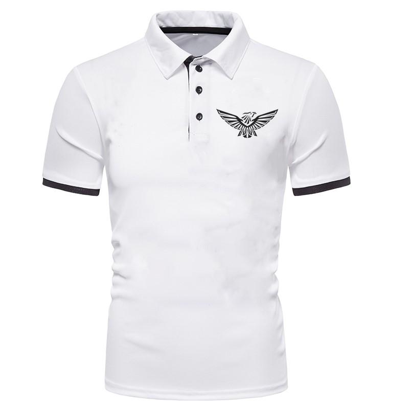 

Men' Polos Fashion Mens Casual Short Sleeves Shirt Eagle Graphic Print, Black