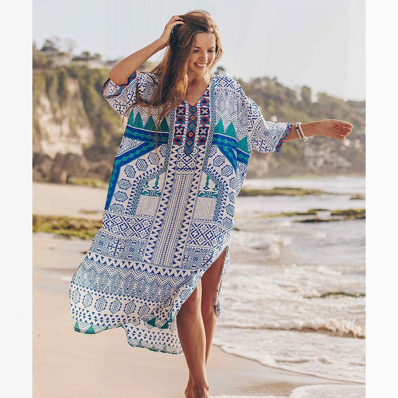 

Women's Swimwear Bathing Suit Cover Ups Summer Beach Dress Wear Up Woman Coverups For Women Pareos De Playa Mujer TunicsWomen's, Blue