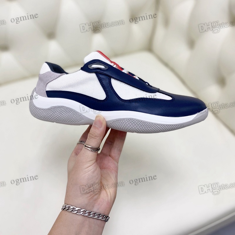 

designer mens running shoes americas cup woman sports sneakers Red decorative line patent leather technical fabric flexible rubber sole men womens shoes 35-46, 11